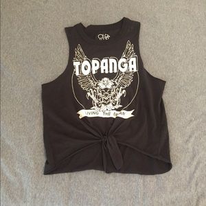 Tie front band tank